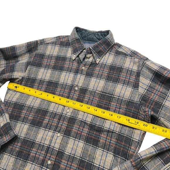 Vintage Pendleton Quilted Wool Shirt Jacket Plaid Button Down Men’s M USA 80s - Picture 8 of 13
